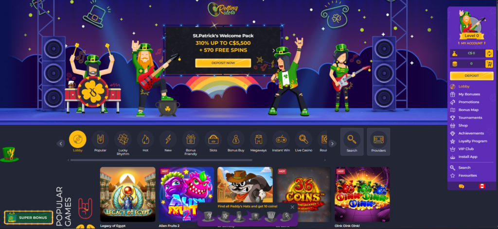 Rolling Slots Home Page