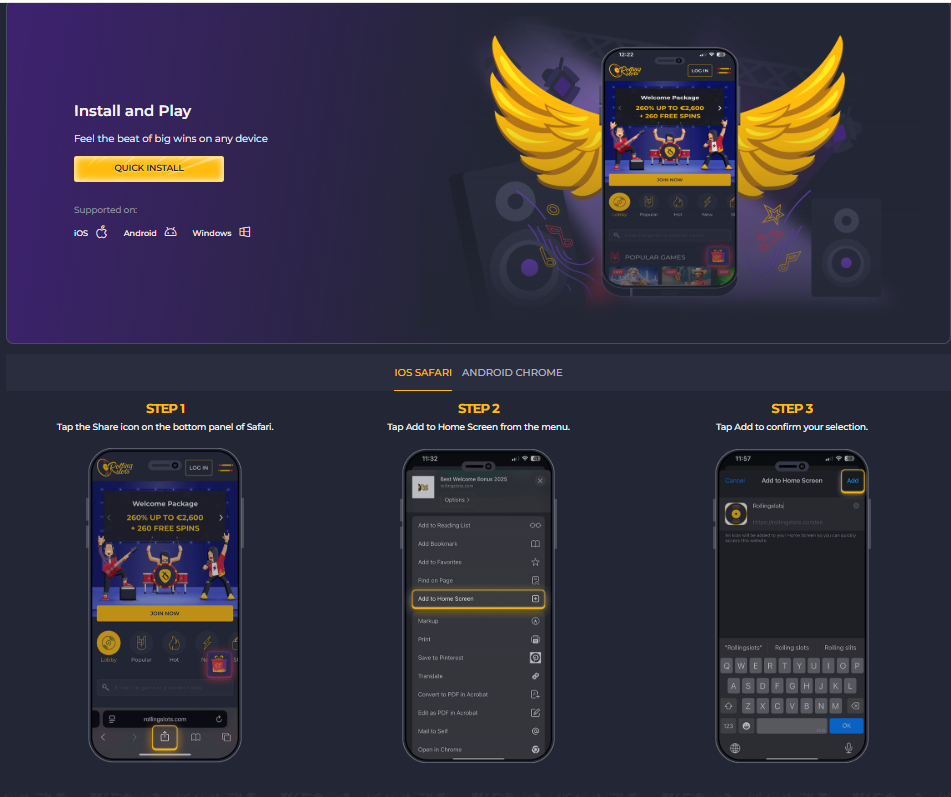 Rolling Slots Mobile App