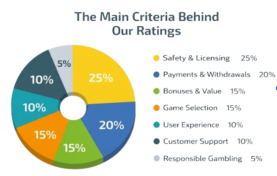 How we rate casinos (main criteria)